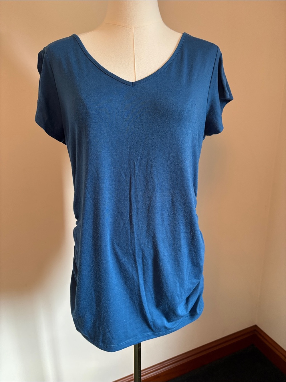 Motherhood Deep Teal V-Neck Short Sleeve Tee